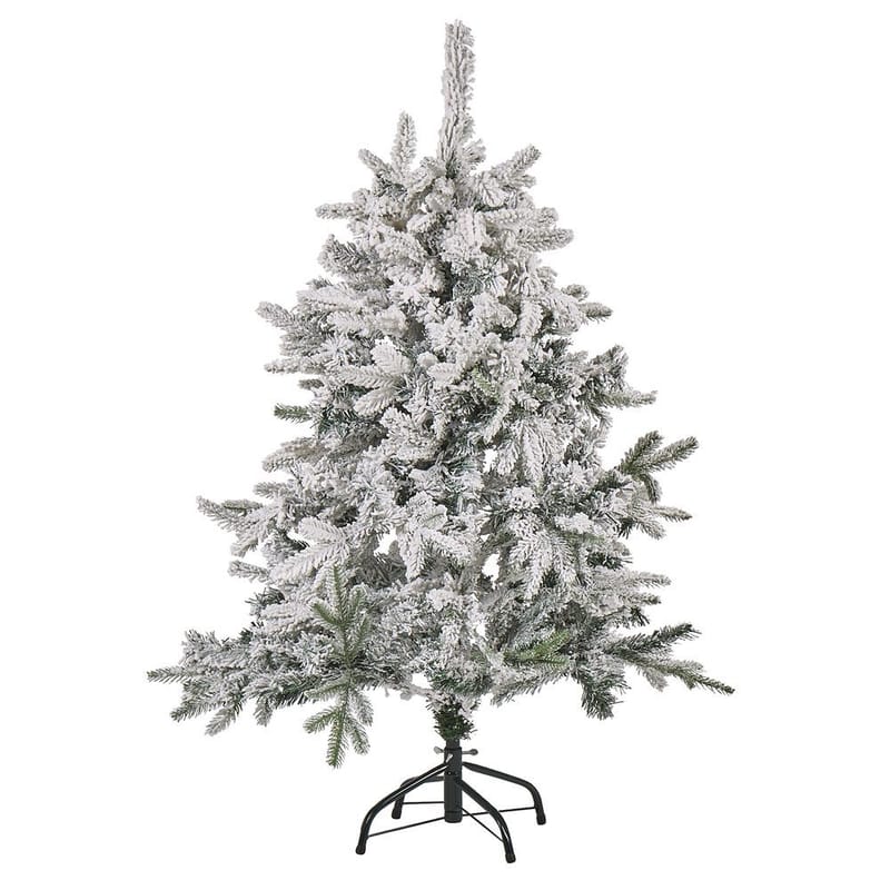 Tomichi Liten Snöig Plastgran 120 cm, Vit|Svart|Grön