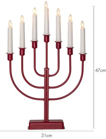 Kristina Adventsljusstake 31 cm - Ljusstake i Metall för Advent - Mörkröd - Inredning - Julpynt & helgdekoration - Julpynt & juldekoration