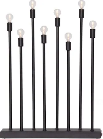Ladda Adventsljusstake 29 cm - Elljusstake i Metall för Fönster, Svart