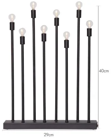 Ladda Adventsljusstake 29 cm - Elljusstake i Metall för Fönster - Svart - Inredning - Julpynt & helgdekoration - Julpynt & juldekoration