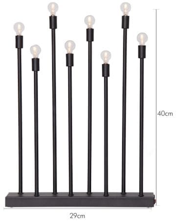 Ladda Adventsljusstake 29 cm - Elljusstake i Metall för Fönster - Svart - Inredning - Julpynt & helgdekoration - Julpynt & juldekoration