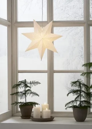 Lysa Adventsstjärna 43 cm - Jullampa i papper - Vit - Inredning - Julpynt & helgdekoration - Julpynt & juldekoration