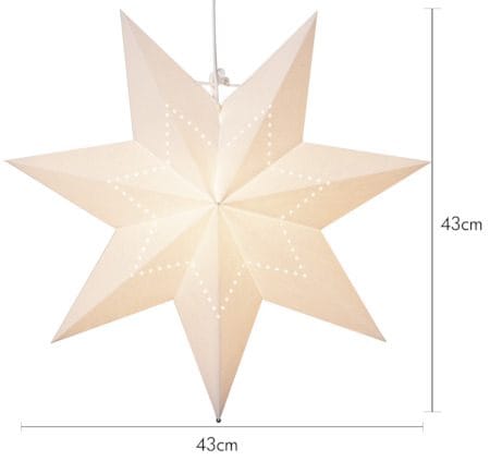 Lysa Adventsstjärna 43 cm - Jullampa i papper - Vit - Inredning - Julpynt & helgdekoration - Julpynt & juldekoration