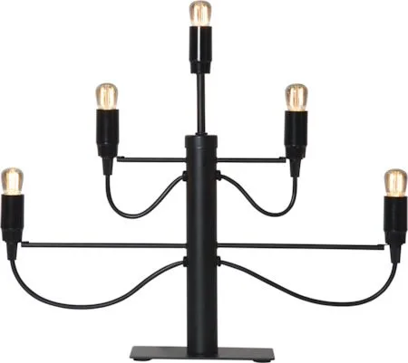 Milano Stor Adventsljusstake 46 cm - Ljusstake i Metall för Advent, Svart
