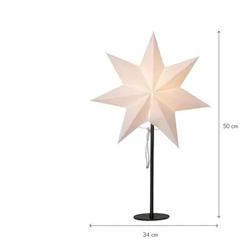 Mixa Adventsstjärna på Fot 50 cm – Jullampa i papper / metall - Vit med svart fot - Inredning - Julpynt & helgdekoration - Julpynt & juldekoration