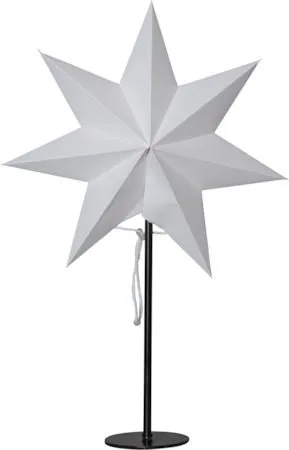Mixa Adventsstjärna på Fot 50 cm – Jullampa i papper / metall, Vit med svart fot