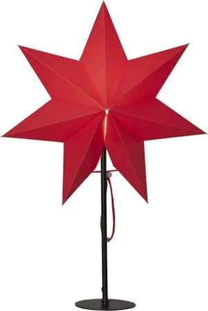 Mixa Adventsstjärna på Fot 50 cm - Jullampa i papper & metall, Röd med svart fot