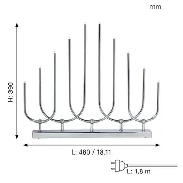 Novum Stor Adventsljusstake 46 cm - Elljusstake i Metall för Fönster - Kromsilver - Inredning - Julpynt & helgdekoration - Julpynt & juldekoration