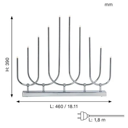 Novum Stor Adventsljusstake 46 cm - Elljusstake i Metall för Fönster - Kromsilver - Inredning - Julpynt & helgdekoration - Julpynt & juldekoration