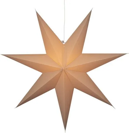 Plain Stor Adventsstjärna 90 - Jullampa i papper, Beige