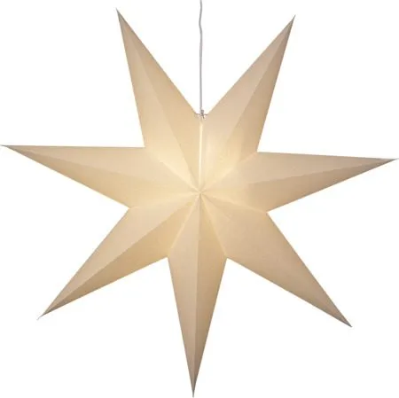 Plain Stor Adventsstjärna 90 - Jullampa i papper, Vit