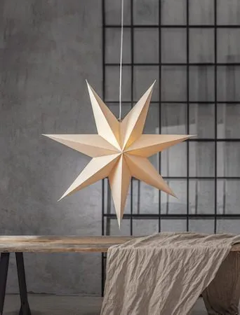 Plain Stor Adventsstjärna 90 - Jullampa i papper - Beige - Inredning - Julpynt & helgdekoration - Julpynt & juldekoration