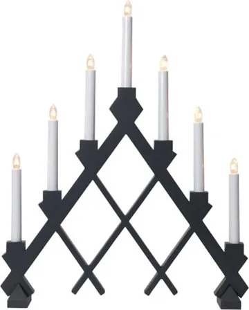 Rut Adventsljusstake 43 cm - Elljusstake i Trä för Fönster - Mörkgrå - Inredning - Julpynt & helgdekoration - Julpynt & juldekoration