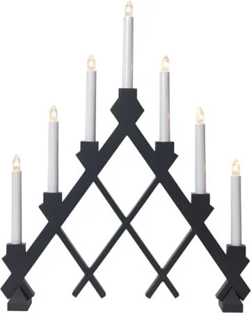 Rut Adventsljusstake 43 cm - Elljusstake i Trä för Fönster - Mörkgrå - Inredning - Julpynt & helgdekoration - Julpynt & juldekoration