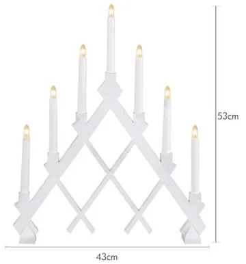 Rut Adventsljusstake 43 cm - Elljusstake i Trä för Fönster - Vit - Inredning - Julpynt & helgdekoration - Julpynt & juldekoration