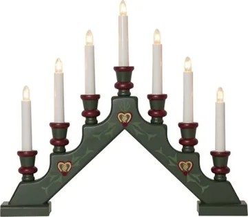 Sara Adventsljusstake 43 cm - Elljusstake i Trä för Fönster - Mörkgrön - Inredning - Julpynt & helgdekoration - Julpynt & juldekoration