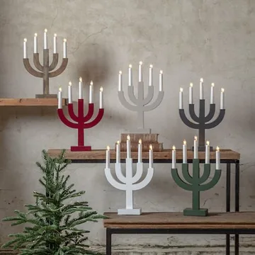 Selma Adventsljusstake 25 cm - Ljusstake i Trä för Advent - Gråbrun - Inredning - Julpynt & helgdekoration - Julpynt & juldekoration