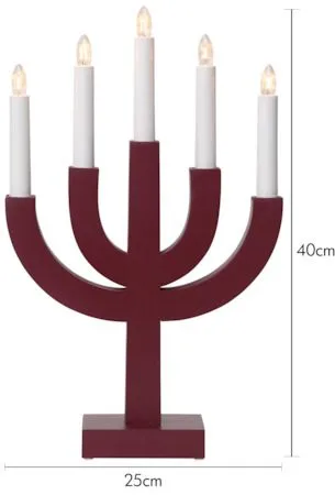 Selma Adventsljusstake 25 cm - Ljusstake i Trä för Advent - Vinröd - Inredning - Julpynt & helgdekoration - Julpynt & juldekoration