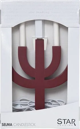 Selma Adventsljusstake 25 cm - Ljusstake i Trä för Advent - Vinröd - Inredning - Julpynt & helgdekoration - Julpynt & juldekoration