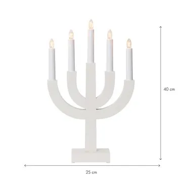 Selma Adventsljusstake 25 cm - Ljusstake i Trä för Advent - Vit - Inredning - Julpynt & helgdekoration - Julpynt & juldekoration