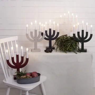 Selma Adventsljusstake 25 cm - Ljusstake i Trä för Advent - Vit - Inredning - Julpynt & helgdekoration - Julpynt & juldekoration