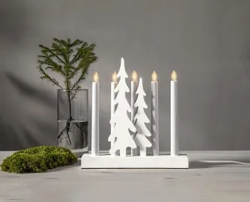 Skog Adventsljusstake 26.5 cm - Ljusstake i Trä - Vit - Inredning - Julpynt & helgdekoration - Julpynt & juldekoration