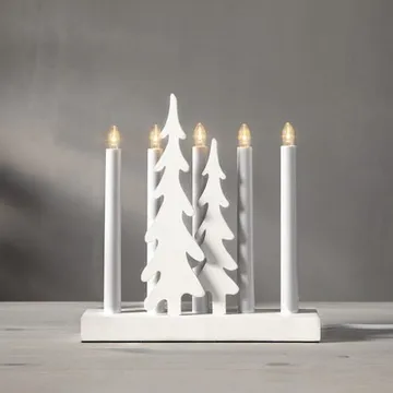 Skog Adventsljusstake 26.5 cm - Ljusstake i Trä - Vit - Inredning - Julpynt & helgdekoration - Julpynt & juldekoration
