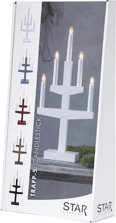 Trapp Adventsljusstake 24 cm - Elljusstake i Trä för Fönster - Ljusgrå - Inredning - Julpynt & helgdekoration - Julpynt & juldekoration