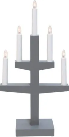 Trapp Adventsljusstake 24 cm - Elljusstake i Trä för Fönster - Ljusgrå - Inredning - Julpynt & helgdekoration - Julpynt & juldekoration
