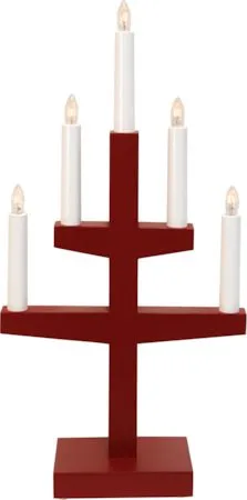 Trapp Adventsljusstake 24 cm - Elljusstake i Trä för Fönster - Röd - Inredning - Julpynt & helgdekoration - Julpynt & juldekoration