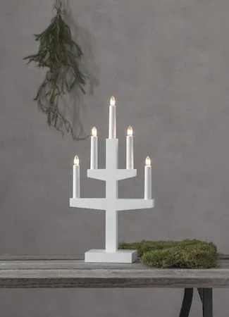 Trapp Adventsljusstake 24 cm - Elljusstake i Trä för Fönster - Vit - Inredning - Julpynt & helgdekoration - Julpynt & juldekoration