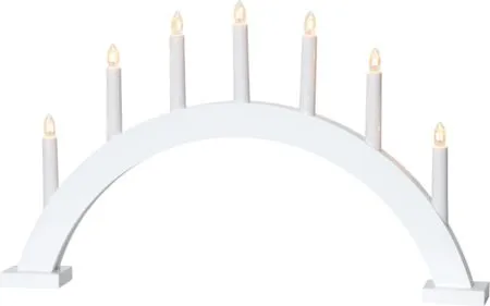 Trapp Stor Adventsljusstake Båge 57 cm - Elljusstake i Trä för Fönster, Vit