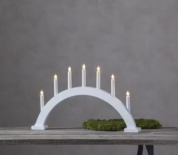 Trapp Stor Adventsljusstake Båge 57 cm - Elljusstake i Trä för Fönster - Vit - Inredning - Julpynt & helgdekoration - Julpynt & juldekoration