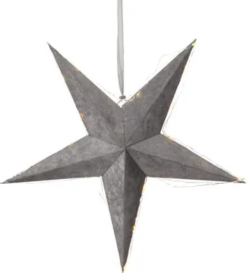 Velvet Adventsstjärna Batteri LED 60 cm - Jullampa papper sammet - Grå - Inredning - Julpynt & helgdekoration - Julpynt & juldekoration