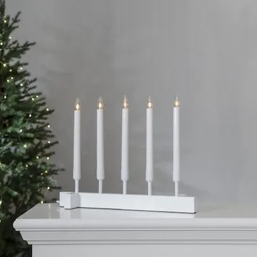 Vind Adventsljusstake 40 cm - Elljusstake i Trä för Fönster - Vit - Inredning - Julpynt & helgdekoration - Julpynt & juldekoration