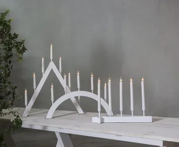 Vind Adventsljusstake 40 cm - Elljusstake i Trä för Fönster - Vit - Inredning - Julpynt & helgdekoration - Julpynt & juldekoration