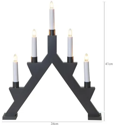 Zack Adventsljusstake 34 cm - Elljusstake i Trä för Fönster - Mörkgrå - Inredning - Julpynt & helgdekoration - Julpynt & juldekoration
