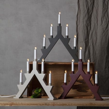Zack Adventsljusstake 34 cm - Elljusstake i Trä för Fönster - Vinröd - Inredning - Julpynt & helgdekoration - Julpynt & juldekoration
