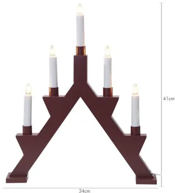 Zack Adventsljusstake 34 cm - Elljusstake i Trä för Fönster - Vinröd - Inredning - Julpynt & helgdekoration - Julpynt & juldekoration
