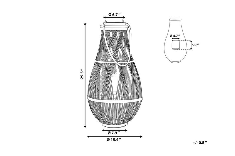 Tonga Lykta 39 cm - Trä/Natur - Inredning - Ljus & dofter - Ljusstake & ljuslykta