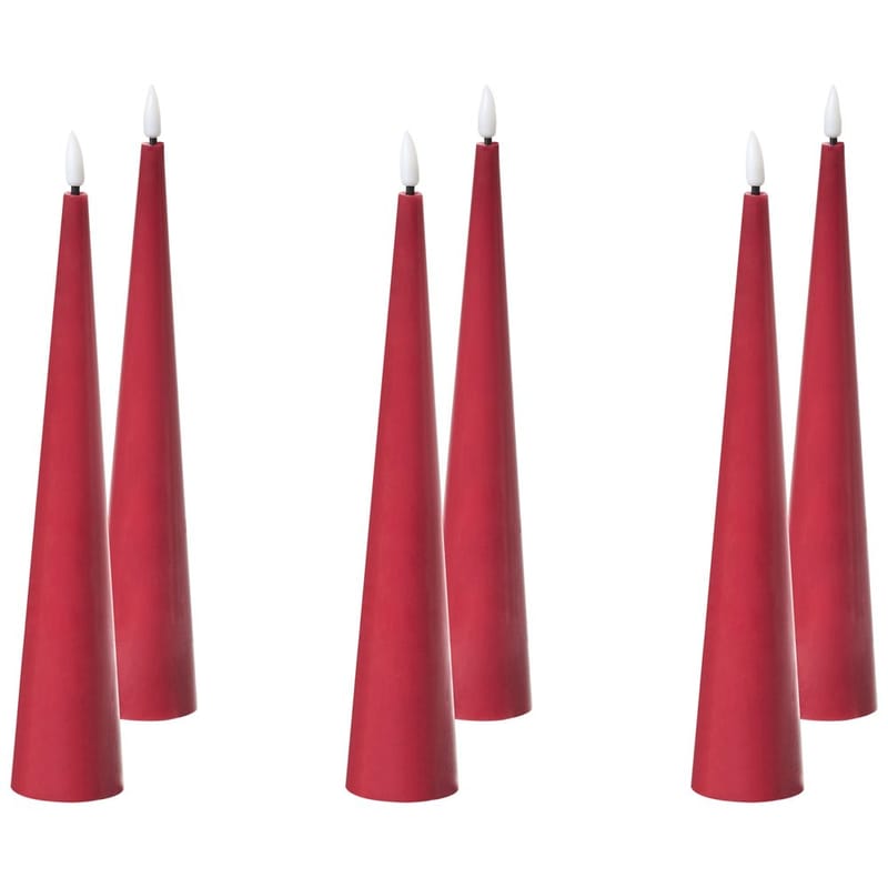 LED-ljus Aurum Set med 6 - Röd - Inredning - Julpynt & helgdekoration - Julpynt & juldekoration - Julljus