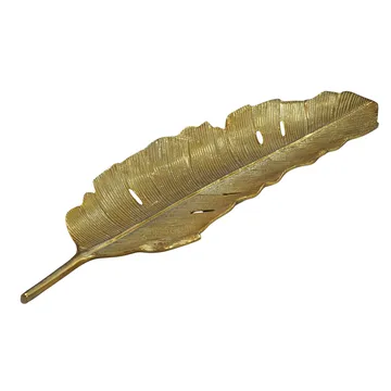 Navora Dekorationsskål Blad i aluminium - Guld - Inredning - Dekoration & inredningsdetaljer