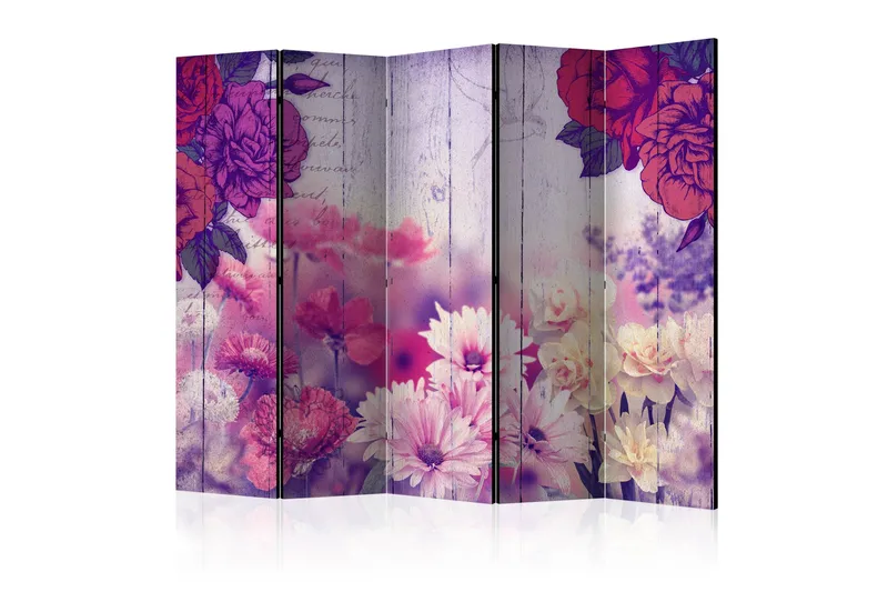 Rumsavdelare - Flowers Memories II 225x172 - Artgeist sp. z o. o. - Inredning - Rumsavdelare - Vikskärm