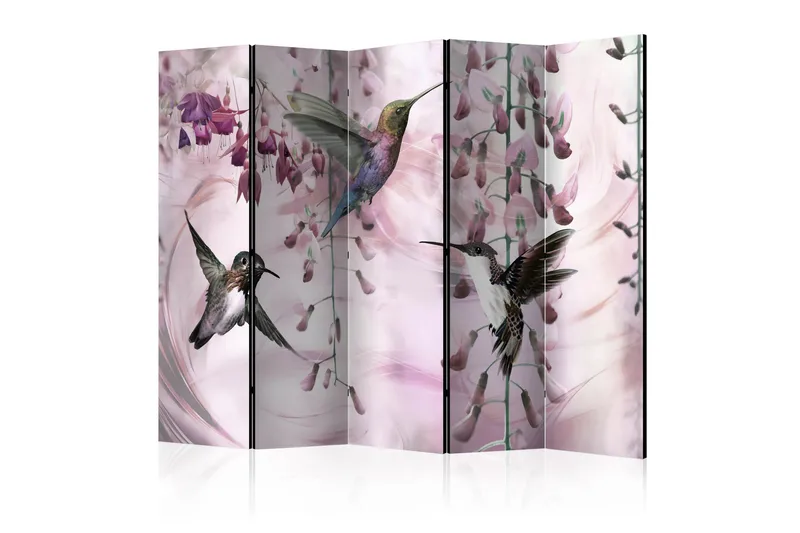 Rumsavdelare Flying Hummingbirds Pink II 225x172 cm - Artgeist sp. z o. o. - Inredning - Rumsavdelare - Vikskärm