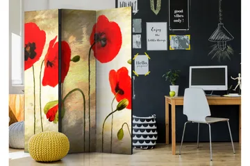 Rumsavdelare Golden Field Of Poppies 135x172 - Artgeist sp. z o. o. - Inredning - Rumsavdelare - Vikskärm