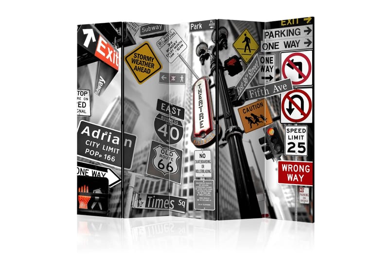 Rumsavdelare New York Signs II 225x172 cm - Artgeist sp. z o. o. - Inredning - Rumsavdelare - Vikskärm