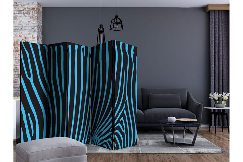 Rumsavdelare Zebra Pattern Turquoise II 225x172 cm - Artgeist sp. z o. o. - Inredning - Rumsavdelare - Vikskärm