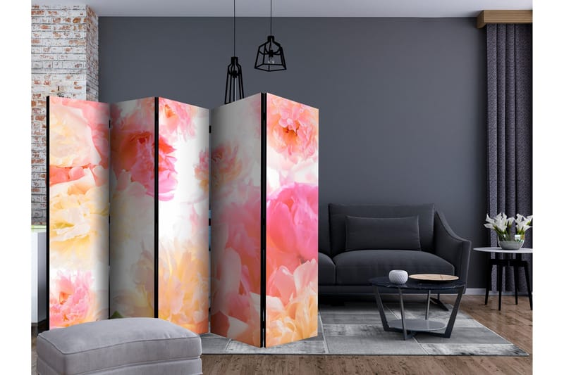 Rumsavdelare - Pastel peonies II 225x172 - Artgeist sp. z o. o. - Inredning - Rumsavdelare - Vikskärm