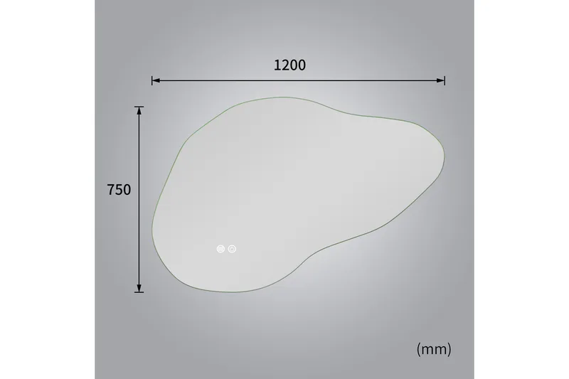 Badrumsspegel 90x60 cm med LED-belysning och anti-fog - Inredning - Speglar - Väggspegel