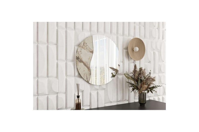 Buhem Vägghängd Spegel Rund 60 cm - Beige - Inredning - Speglar - Väggspegel